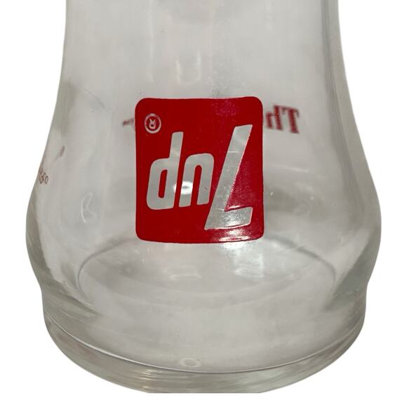 VTG SET OF (2) 7 UP Glass Tumbler THE UNCOLA Upside Down 5" Clear Drinking Cup - Picture 9 of 16
